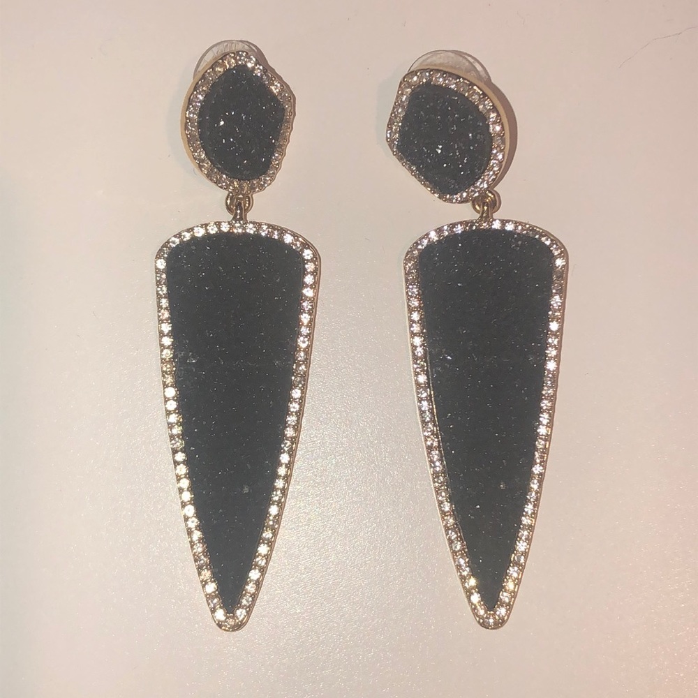 Black and Diamond Cocktail Earrings